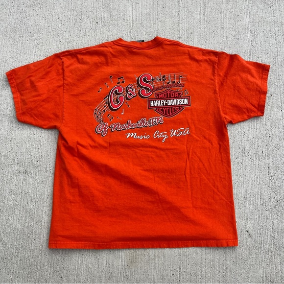 Y2K Orange Tie Dye Harley Davidson Motorcycles T-shirt size XL Nashville TN - Picture 4 of 5